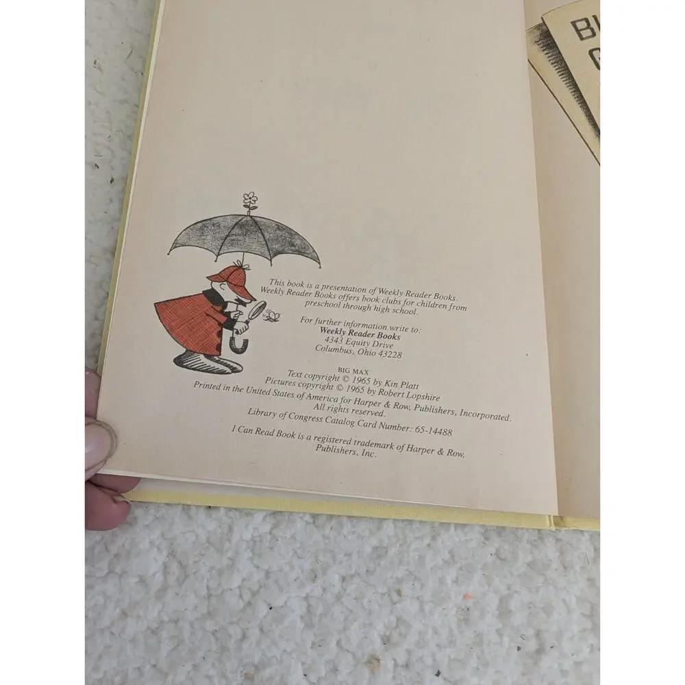 Big Max‎ Kin Platt 1965 Harper & Row 1st Edition Hardcover